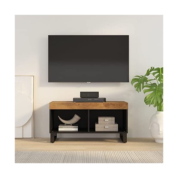 Home Hardware Businese Meuble TV en bois massif Mangue 85 x 33 x 43,5 cm