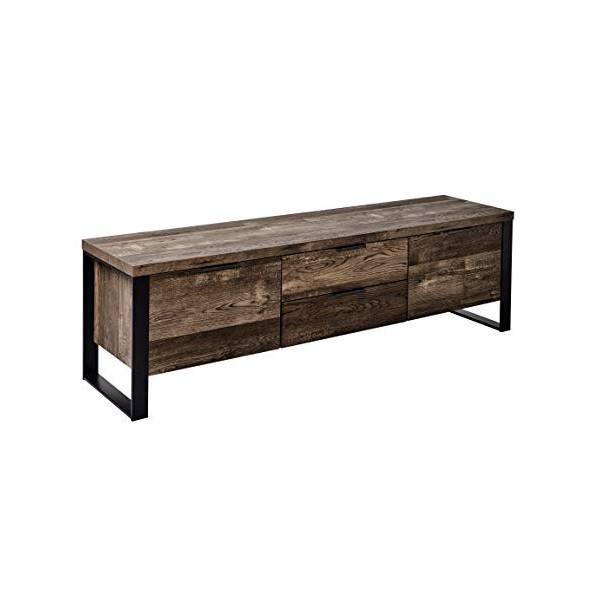 Marque Amazon - Movian Ems - Meuble TV moderne pour téléviseurs jusquà 60, 152,4 x 39,5 x 45 cm, effet chêne vieilli