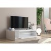 Dmora Meuble TV de salon, Made in Italy, Meuble TV 2 portes, Meuble TV de salon, 150x40h37 cm, Couleur blanc brillant