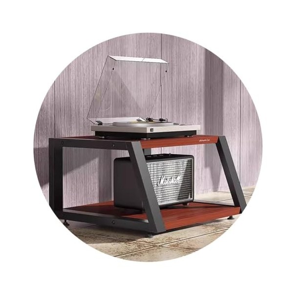 étagère AV pour Armoire Audio à 2 Niveaux | Meuble TV en MDF avec Pieds Absorbant Les Chocs | étagères De Stockage Multimédia