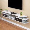 Uvency Console Multimédia Murale Meuble Tv Flottant Étagère de Rangement Hutch Console de Divertissement Étagère de Rangement