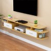 Uvency Console Multimédia Murale Meuble Tv Flottant Étagère de Rangement Hutch Console de Divertissement Étagère de Rangement