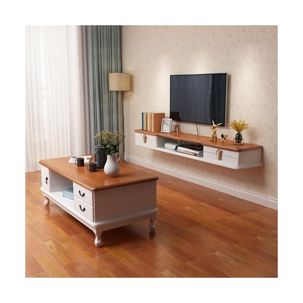Étagère TV flottante, meuble TV flottant mural, console multimédia, étagère murale flottante pour meuble TV, support de range