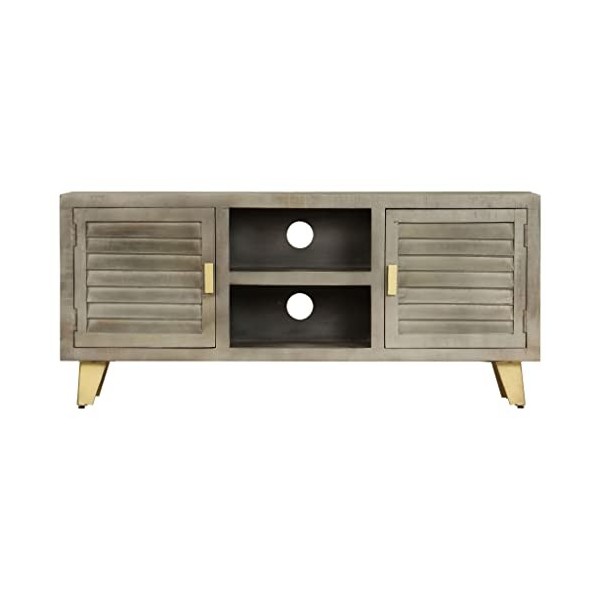 WREWING Meuble TV,Support pour Téléviseur Jusqu’à 50-80 Pouces,Table Télé avec Étagères Réglables,Bas Table TV Support de Tél