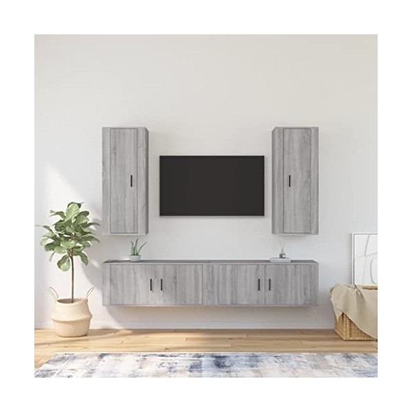 VEEKI Meuble TV, Meuble TV Suspendu, Meuble TV Industriel, Meuble TV Bois, Meuble Chambre, Convient pour Salon ou Chambre, En