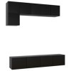 Ensemble de Meuble TV 5 pcs Noir Aggloméré - Meuble TV, Armoire Basse Centre, Support Télé pour Salon Chambre,