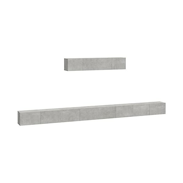 vidaXL Ensemble de Meubles TV 6 pcs Centres de Divertissement Armoires Multimédia Meubles de Salle de Séjour Intérieur Gris B