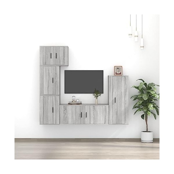 Meuble TV,Étagère TV Flottante, Support de Télévision Flottant Fixé au Mur Centre de Console Multimédia de Divertissement Gra