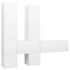 Ensemble de Meuble TV 7 pcs Blanc Aggloméré - Meuble TV, Armoire Basse Centre, Support Télé pour Salon Chambre,