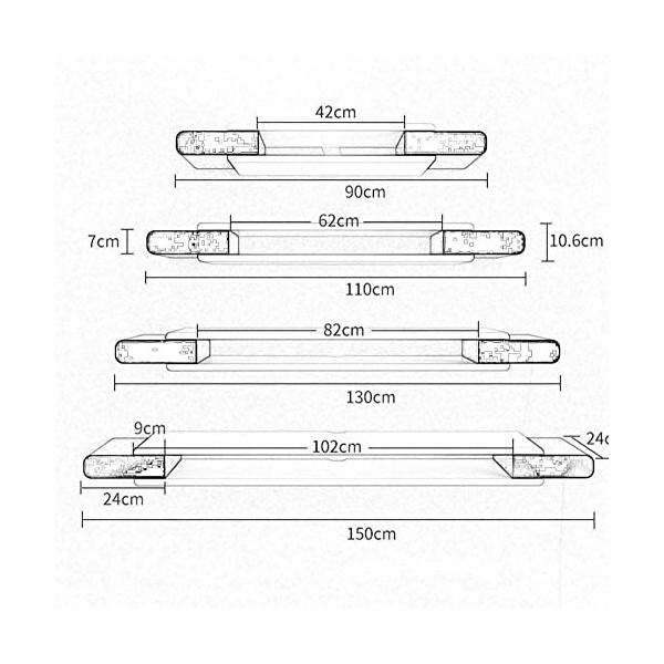 EsEntL Meuble TV Meuble TV Unités Murales pour Salon Étagère Flottante Meuble TV Mural Support de Fond pour Lecteur DVD/Blu-R