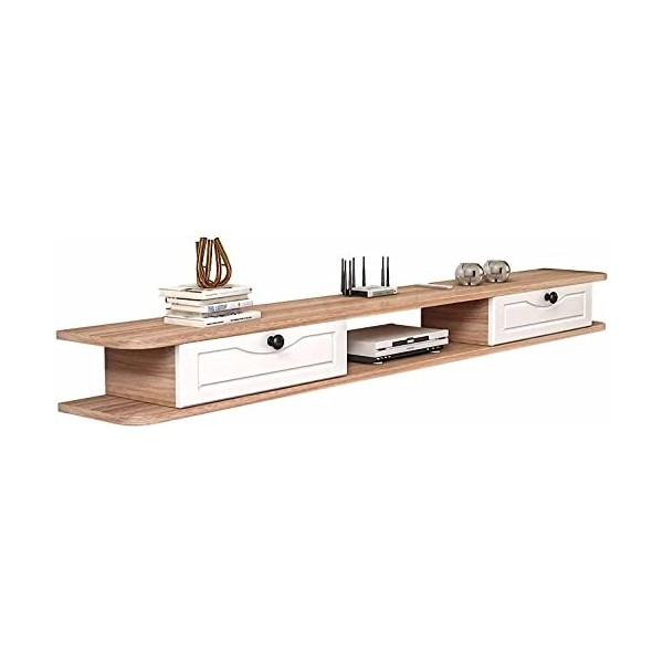 EsEntL Meuble TV Mural, unité de Divertissement Flottante Mate, étagère de Rangement pour Salon, Bureau, Chambre à Coucher, p