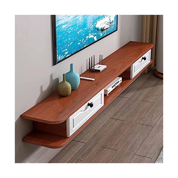 EsEntL Meuble TV Mural, unité de Divertissement Flottante Mate, étagère de Rangement pour Salon, Bureau, Chambre à Coucher, p