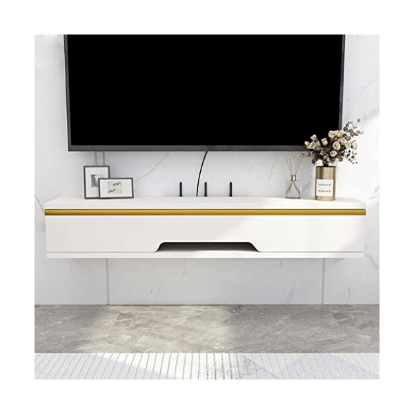 StrOux Meuble TV Flottant Meuble de Rangement Mural pour téléviseur Centre de Divertissement Console multimédia en Bois Meubl