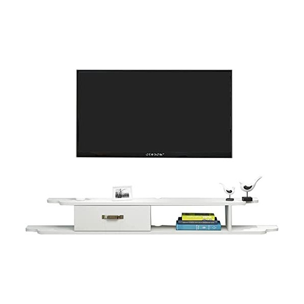 Uvency Meuble Tv Mural Console Multimédia Murale Asymétrique, Meuble Tv Flottant, Étagères de Rangement Murales, Meuble Tv 47