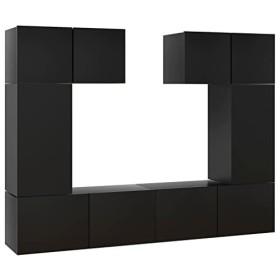 Générique Ensemble de Meuble TV 6 pcs Noir Aggloméré,63.3 KG,3078803, Meubles, Meubles TV