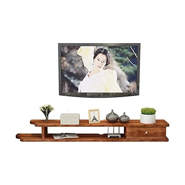 XIBANY Meuble TV, Lowboard TV, Étagères Flottantes, Console Média TV Murale, Cloison de Rangement pour Décodeur, Une Variété 