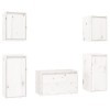 ZEYUAN Meubles TV 5 pcs Blanc Bois Massif de pin,Meuble TV Longueur,Meubles De Salon TV,Meuble Bas Salon