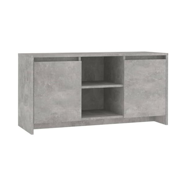 RAUGAJ Centres de divertissement et meubles TV - Meuble TV - Gris béton - 102 x 37,5 x 52,5 cm - Bois dingénierie