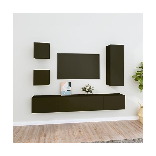 VEEKI Meuble TV, Meuble TV Suspendu, Meuble TV Industriel, Meuble TV Bois, Meuble Chambre, Convient pour Salon ou Chambre, En