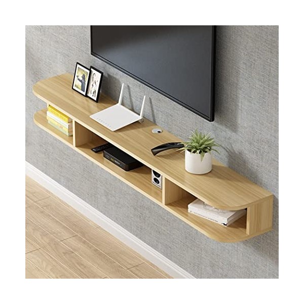 EGOMED Meuble TV Flottant Meuble étagère Flottante pour Composants TV Meuble TV en Bois Console multimédia Murale Unité Centr