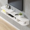 EGOMED Meuble TV Flottant Meuble étagère Flottante pour Composants TV Meuble TV en Bois Console multimédia Murale Unité Centr