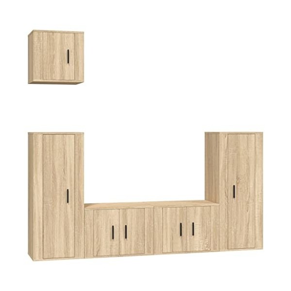 vidaXL Ensemble de Meubles TV 5 pcs Chêne Sonoma Bois dingénierie