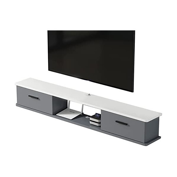 EGOMED Meuble TV Flottant Meuble TV Mural, Meuble TV Mural, Console Centrale de Divertissement TV Flottante pour décodeur câb