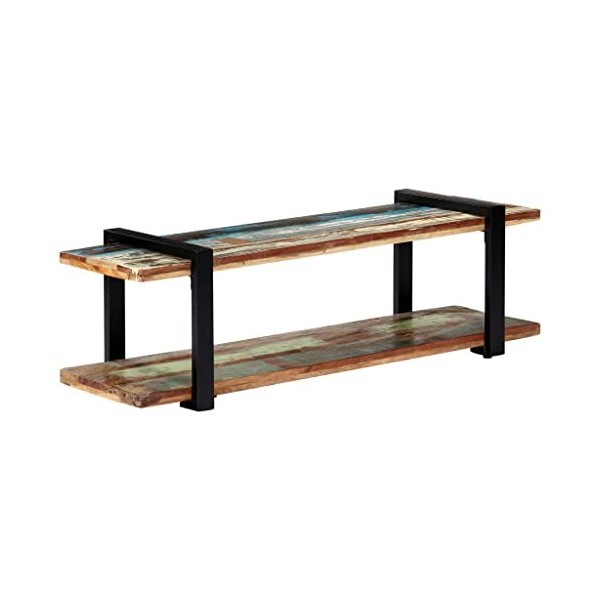 lvssiao Meuble de salon en bois massif recyclé 130 x 40 x 40 cm Meuble TV en bois pour salon chambre à manger