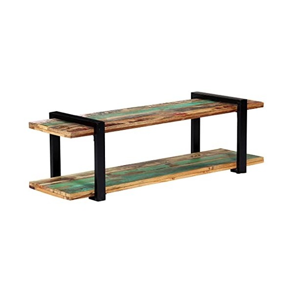 lvssiao Meuble de salon en bois massif recyclé 130 x 40 x 40 cm Meuble TV en bois pour salon chambre à manger