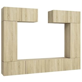 Générique Ensemble de Meuble TV 6 pcs Chêne Sonoma Aggloméré,82.3 KG,3079014, Meubles, Meubles TV