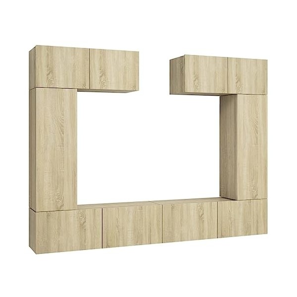 Générique Ensemble de Meuble TV 6 pcs Chêne Sonoma Aggloméré,82.3 KG,3079014, Meubles, Meubles TV