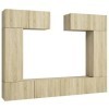 Générique Ensemble de Meuble TV 6 pcs Chêne Sonoma Aggloméré,82.3 KG,3079014, Meubles, Meubles TV