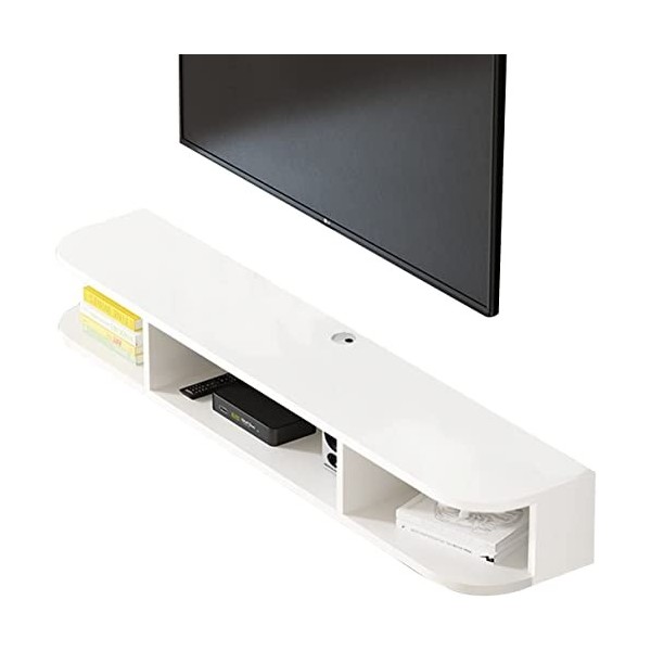 Vendics Meuble Tv Mural Étagère Flottante Pour Meuble Tv, Étagère Pour Décodeur, Étagère de Rangement Multimédia Murale Pour 