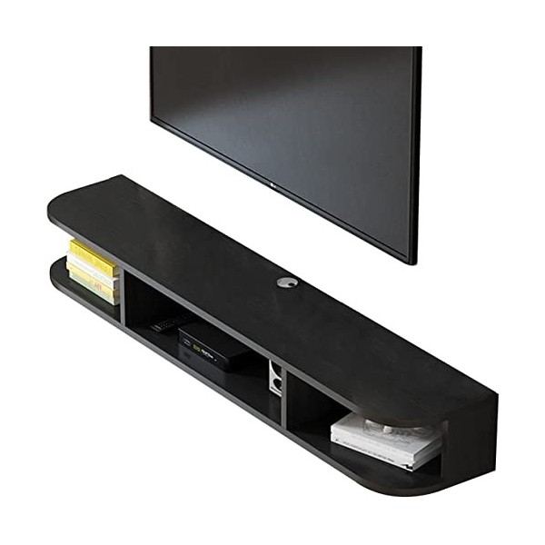 Vendics Meuble Tv Mural Étagère Flottante Pour Meuble Tv, Étagère Pour Décodeur, Étagère de Rangement Multimédia Murale Pour 