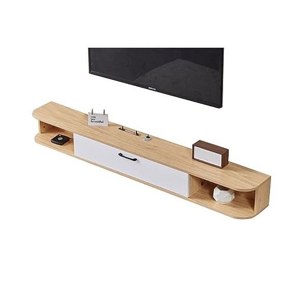 YUZDNM Meuble TV Flottant Mural - Meuble TV Suspendu, Étagère Flottante en Bois Massif, Meuble TV Mural, Table De Rangement M