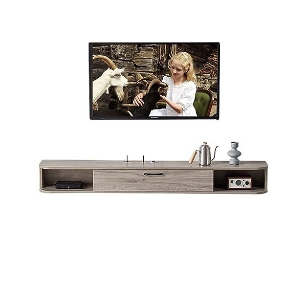 YUZDNM Meuble TV Flottant Mural - Meuble TV Suspendu, Étagère Flottante en Bois Massif, Meuble TV Mural, Table De Rangement M