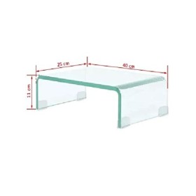 vidaXL Meuble TV de Salon Support pour Moniteur 40x25x11 cm Verre Transparent