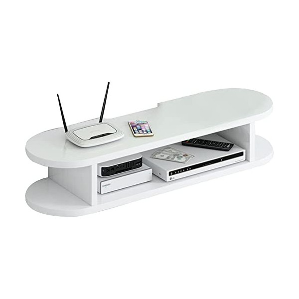 Uvency Support de Boîtier Décodeur En Bois Massif, Étagère Flottante Pour Composants de Meuble Tv, Console de Meuble Tv Mural
