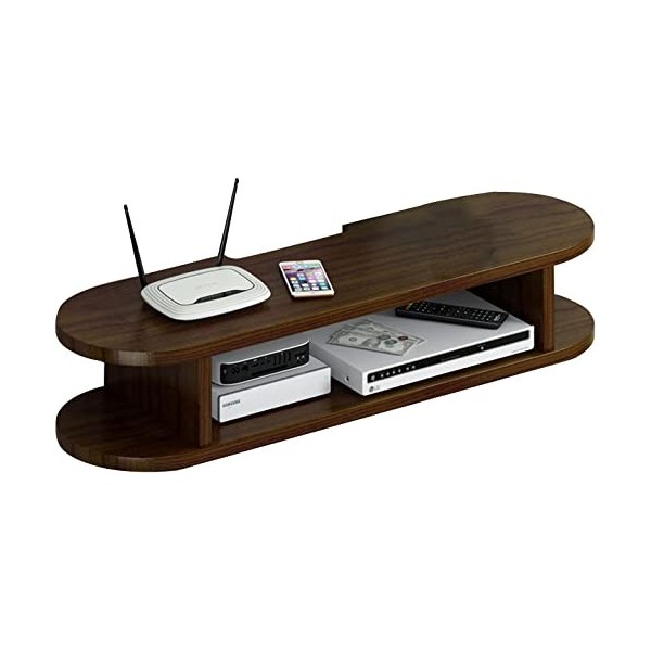 Uvency Support de Boîtier Décodeur En Bois Massif, Étagère Flottante Pour Composants de Meuble Tv, Console de Meuble Tv Mural