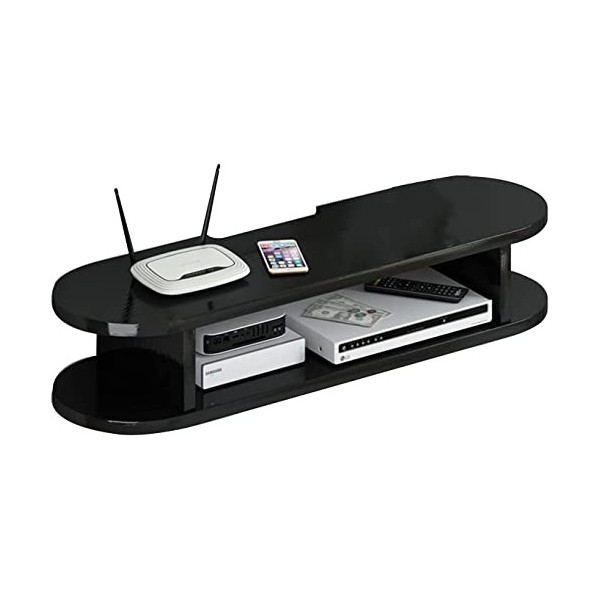 Uvency Support de Boîtier Décodeur En Bois Massif, Étagère Flottante Pour Composants de Meuble Tv, Console de Meuble Tv Mural