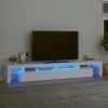 FAMIROSA Meuble TV avec lumières LED Blanc 260x36,5x40 cm 52KG 