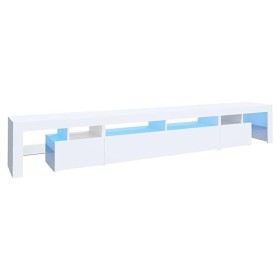 FAMIROSA Meuble TV avec lumières LED Blanc 260x36,5x40 cm 52KG 