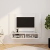 Meuble TV Murale | Style Elégance | Rangement matériel télé Audio Video Gaming | 120x23,5x90cm Blanc Brillant