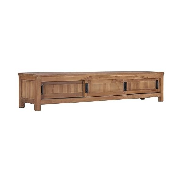 ZEYUAN Meuble TV 150 x 30 x 30 cm Bois de Teck Massif,Meuble TV Longueur,Meuble Bas Salon,Meubles De Salon TV