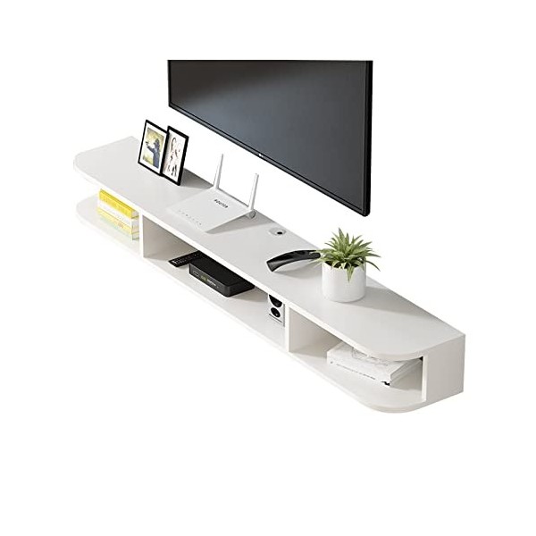 FPIGSHS Meuble TV Mural, Console Multimédia Murale, Meuble TV Flottant Support De Divertissement pour Salon Chambre, 4 Couleu