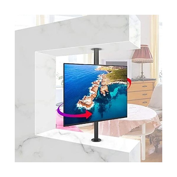 Pied TV Support Universel Support TV pivotant et inclinable à 360 degrés – Support Mural pour TV, Support de Sol pour TV LCD,