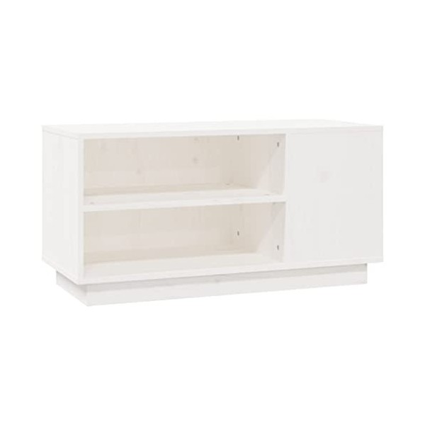 vidaXL Meuble TV Blanc 80x35x40,5 cm Bois de pin Massif