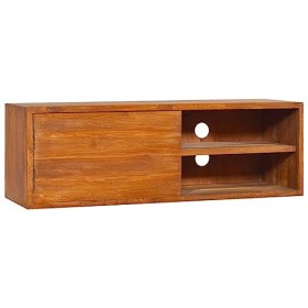Toshilian Meuble TV Suspendu, Banc TV Flottant Meuble de Rangement Meuble TV Mural 180x30x30 cm Bois de Teck Massif
