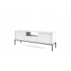 Meuble TV Blanc 154x56x39cm Noemie Meuble Hi-FI Commode TV sur Pied