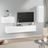 Maxspace TV Meuble, Meuble Tele, Meuble TV Chambre, Meuble TV IindustrielEnsemble de Meubles TV 4 pcs Blanc Bois dingénierie